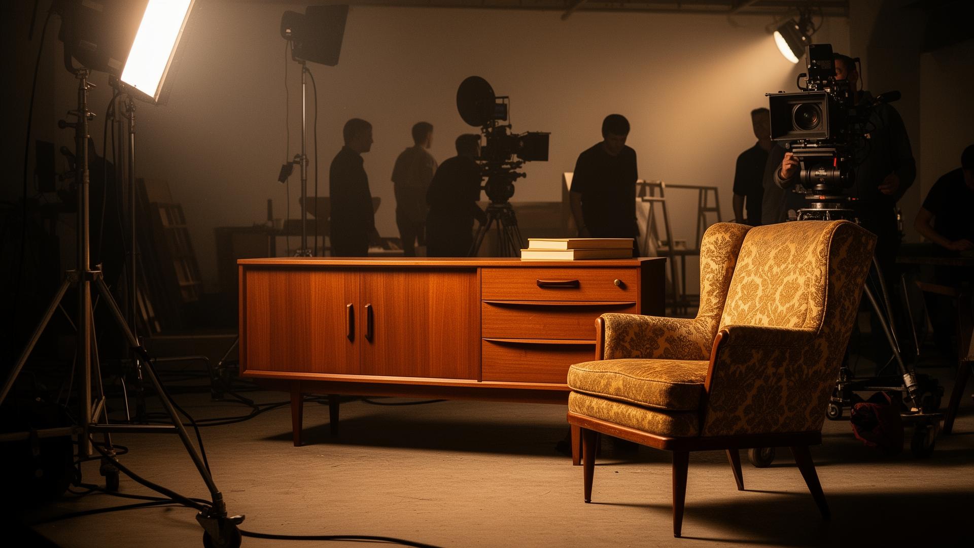 Vintage furniture on a film set